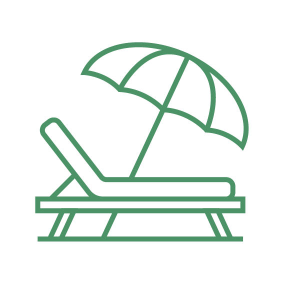 Icon Strandliege mit Sonnenschirm