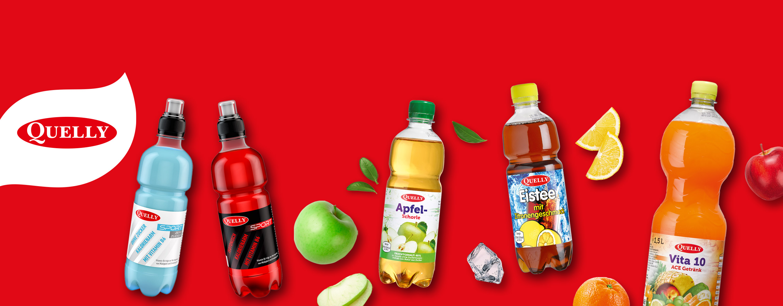 Quelly Sportgetränke, Saft, Eistee, ACE Getränk